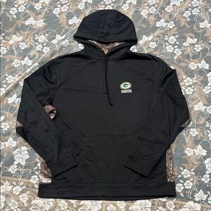 Dunbrooke Black Green & Gold Packers Hooded Pullover Camo Detail